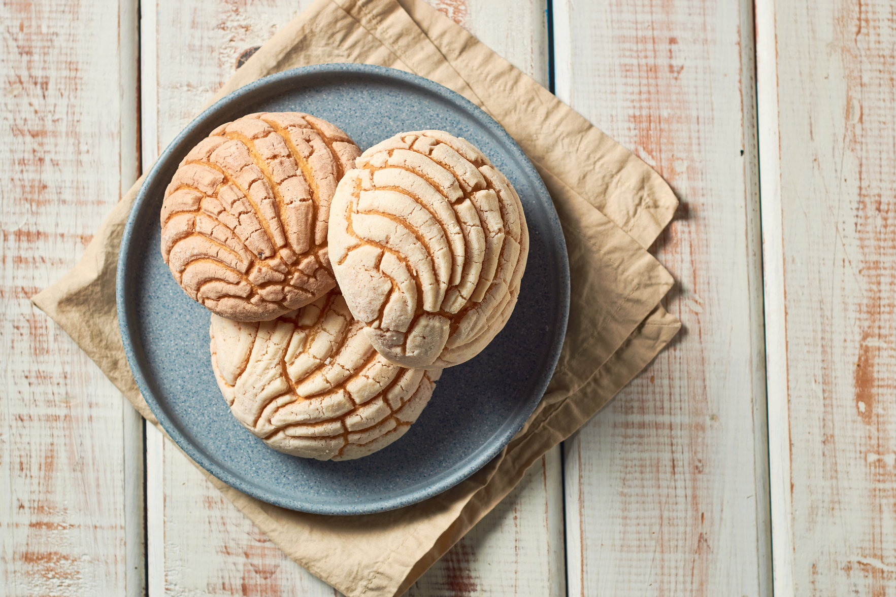 Mexican sweet bread called concha, bakery from mexico